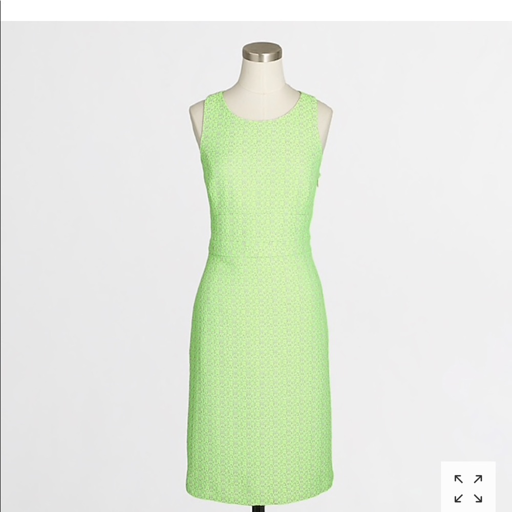J.Crew Neon Green Racerback Tweed Casual Dress